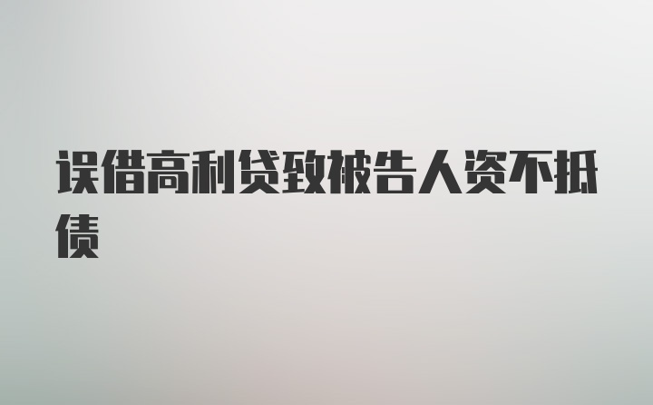 误借高利贷致被告人资不抵债