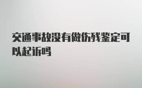 交通事故没有做伤残鉴定可以起诉吗