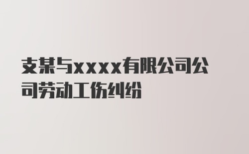 支某与xxxx有限公司公司劳动工伤纠纷