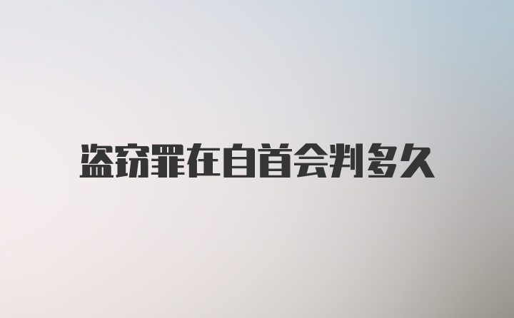 盗窃罪在自首会判多久