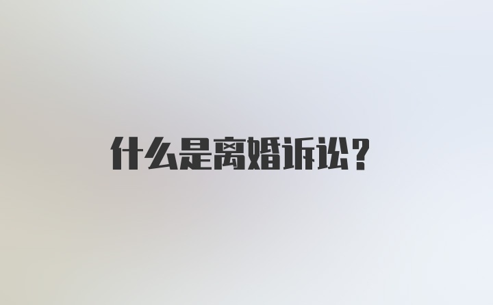 什么是离婚诉讼？