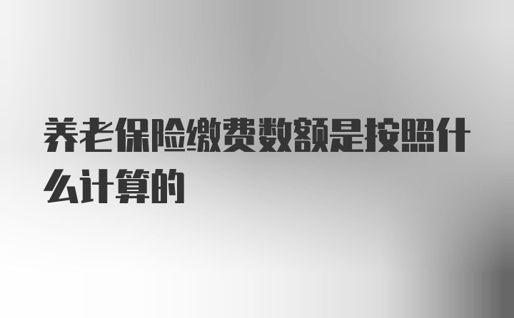 养老保险缴费数额是按照什么计算的