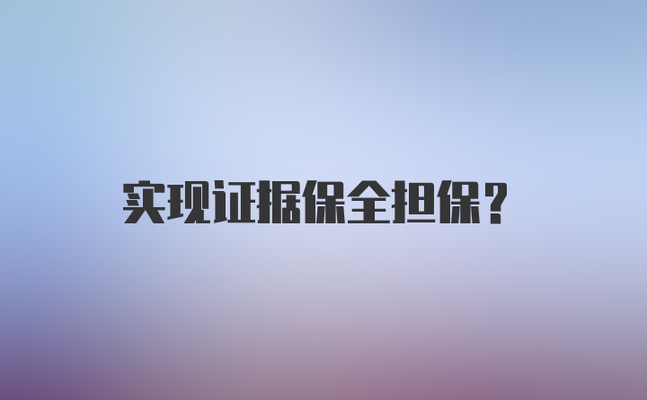 实现证据保全担保？