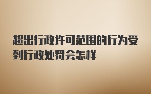 超出行政许可范围的行为受到行政处罚会怎样