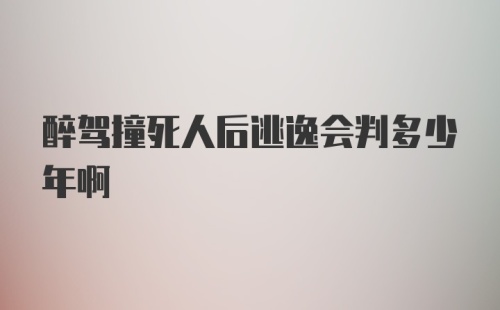 醉驾撞死人后逃逸会判多少年啊