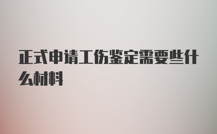 正式申请工伤鉴定需要些什么材料