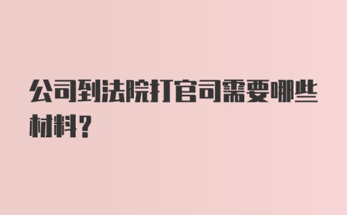 公司到法院打官司需要哪些材料？