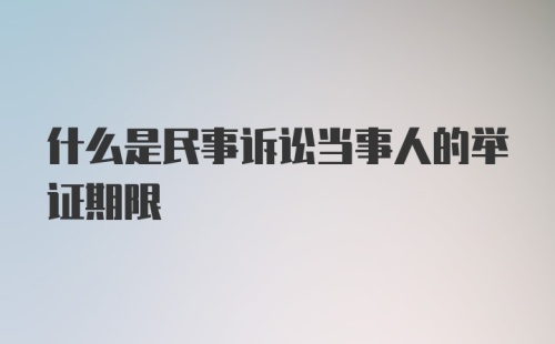 什么是民事诉讼当事人的举证期限