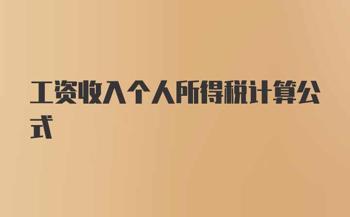 工资收入个人所得税计算公式