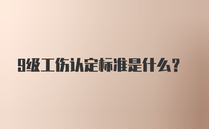 9级工伤认定标准是什么？