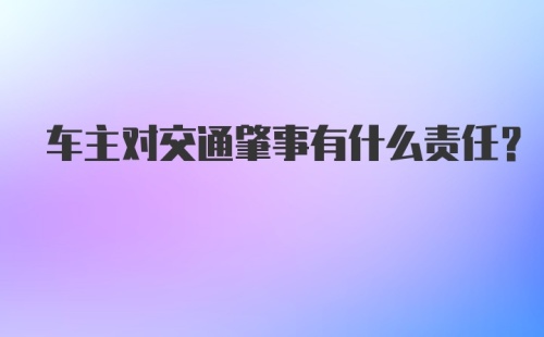 车主对交通肇事有什么责任？