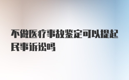 不做医疗事故鉴定可以提起民事诉讼吗