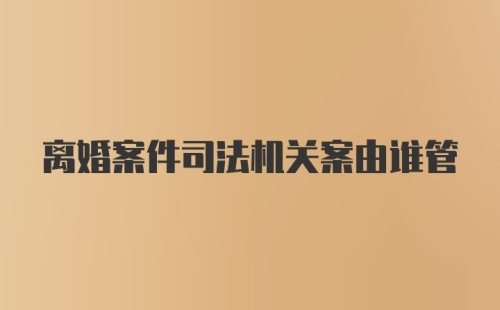 离婚案件司法机关案由谁管