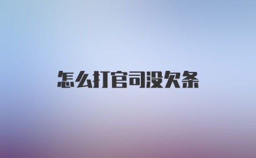 怎么打官司没欠条