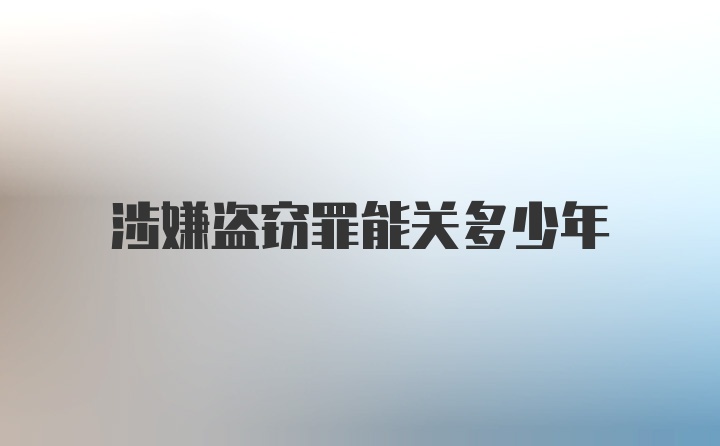 涉嫌盗窃罪能关多少年