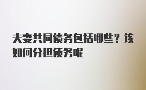 夫妻共同债务包括哪些？该如何分担债务呢