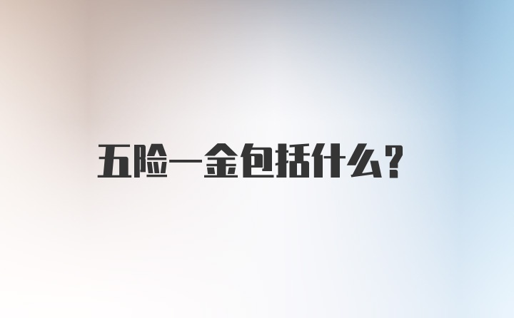 五险一金包括什么?