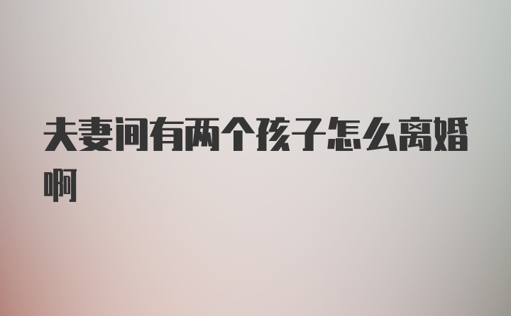 夫妻间有两个孩子怎么离婚啊