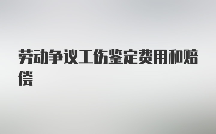 劳动争议工伤鉴定费用和赔偿