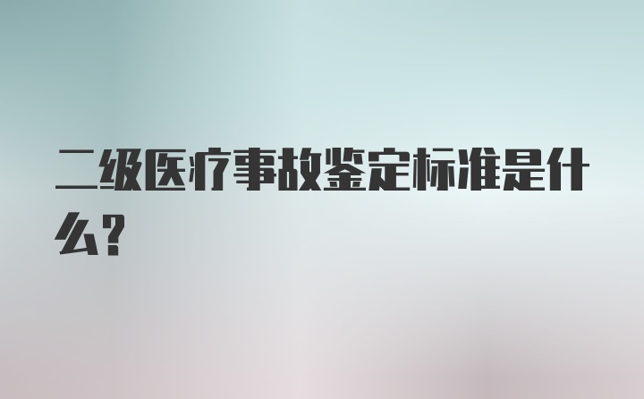 二级医疗事故鉴定标准是什么？