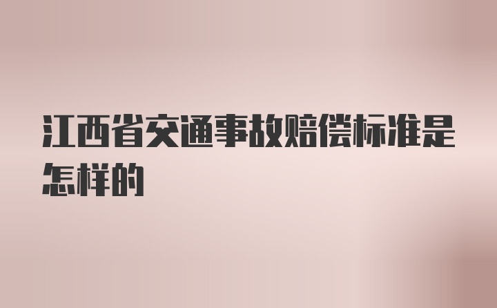 江西省交通事故赔偿标准是怎样的