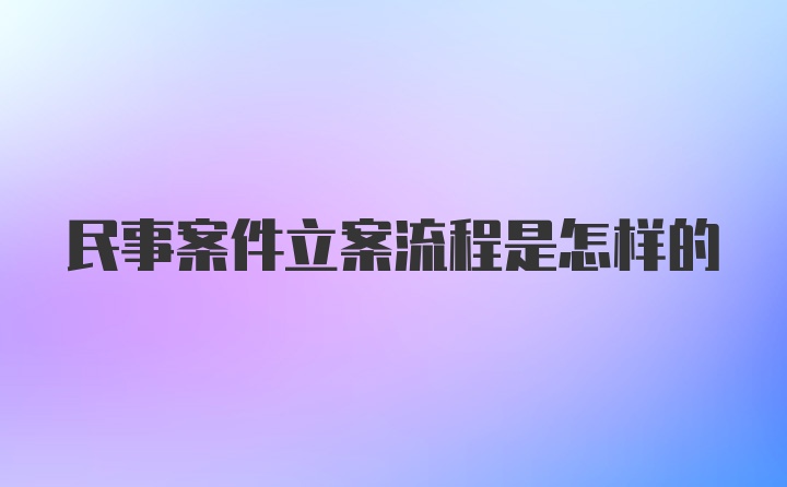 民事案件立案流程是怎样的