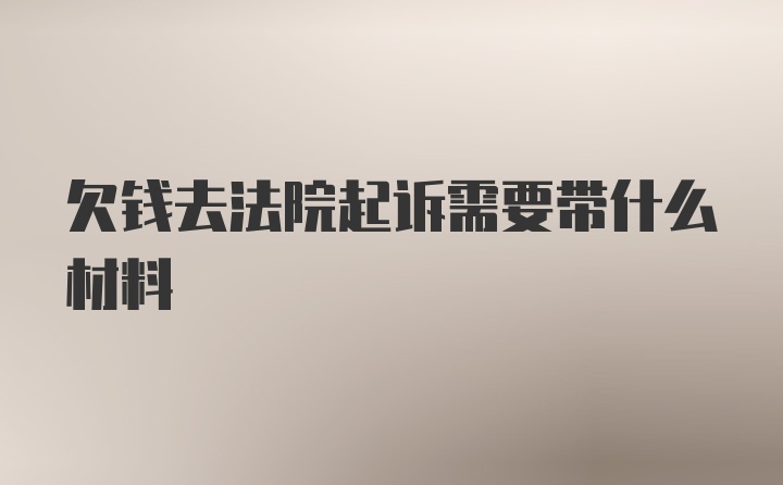 欠钱去法院起诉需要带什么材料