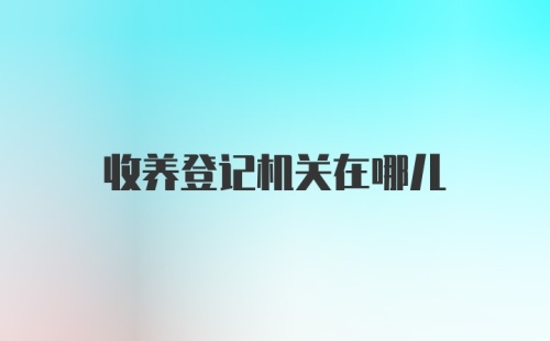 收养登记机关在哪儿