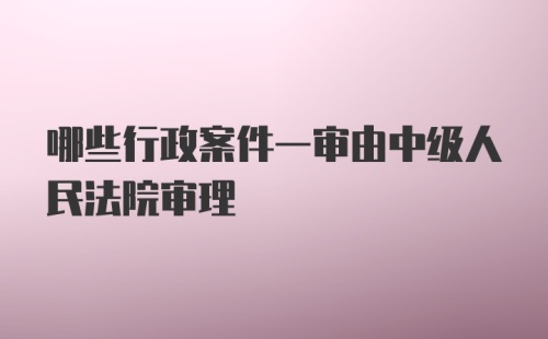 哪些行政案件一审由中级人民法院审理