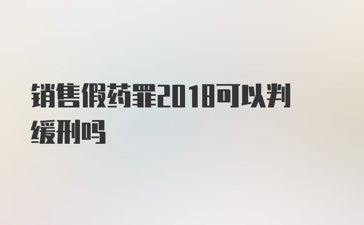 销售假药罪2018可以判缓刑吗