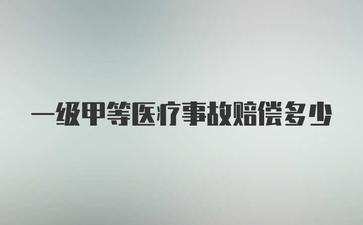 一级甲等医疗事故赔偿多少