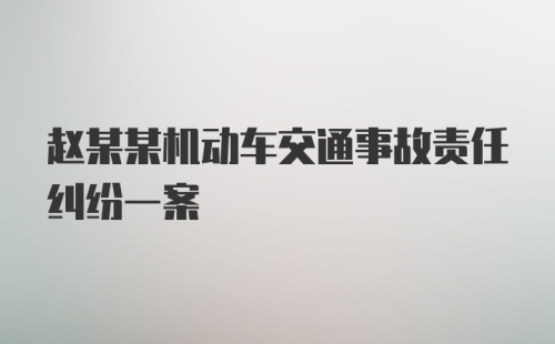 赵某某机动车交通事故责任纠纷一案