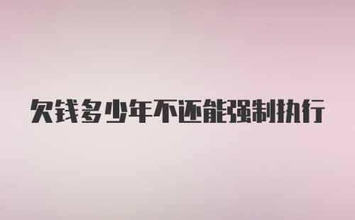 欠钱多少年不还能强制执行