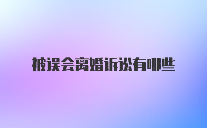 被误会离婚诉讼有哪些