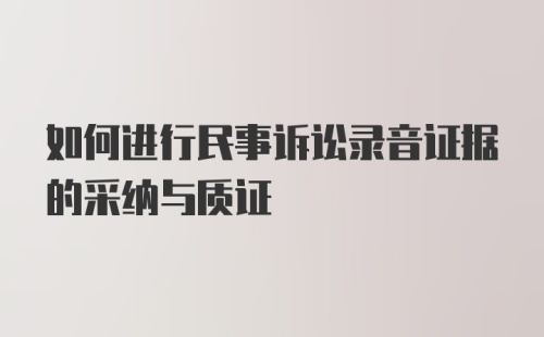 如何进行民事诉讼录音证据的采纳与质证