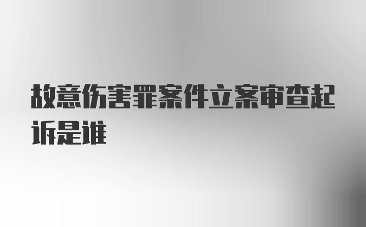 故意伤害罪案件立案审查起诉是谁