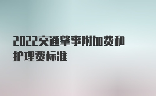 2022交通肇事附加费和护理费标准