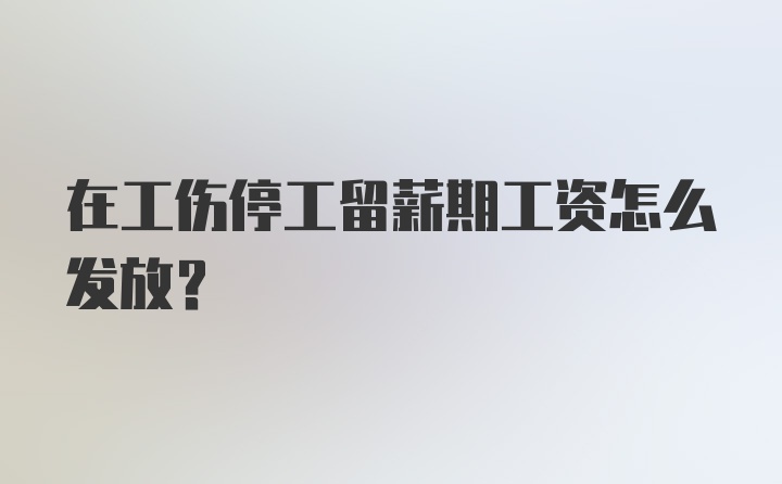 在工伤停工留薪期工资怎么发放？