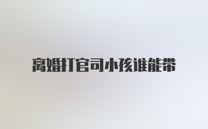 离婚打官司小孩谁能带