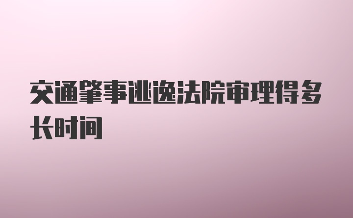 交通肇事逃逸法院审理得多长时间