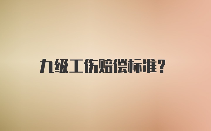 九级工伤赔偿标准？