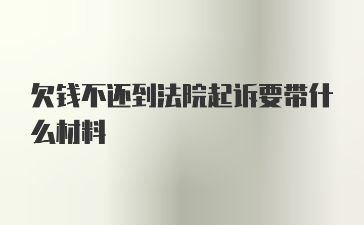 欠钱不还到法院起诉要带什么材料