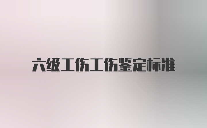 六级工伤工伤鉴定标准