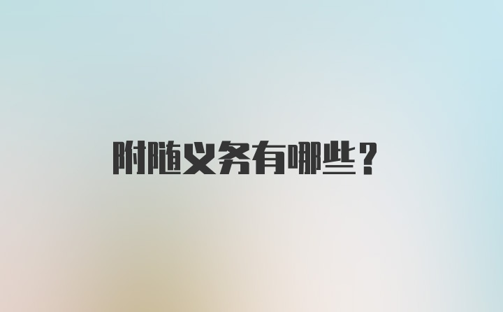 附随义务有哪些？