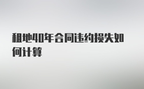 租地40年合同违约损失如何计算