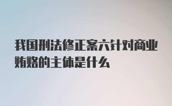 我国刑法修正案六针对商业贿赂的主体是什么