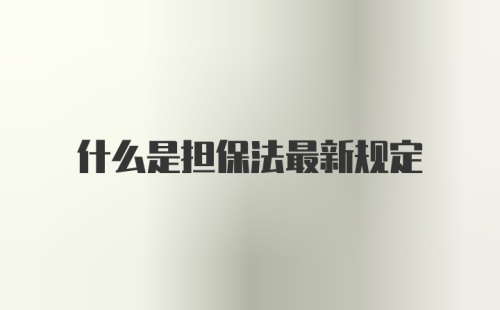 什么是担保法最新规定