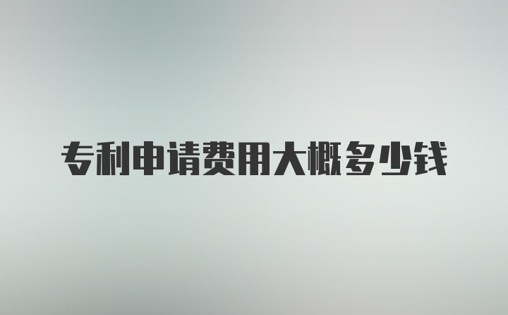 专利申请费用大概多少钱