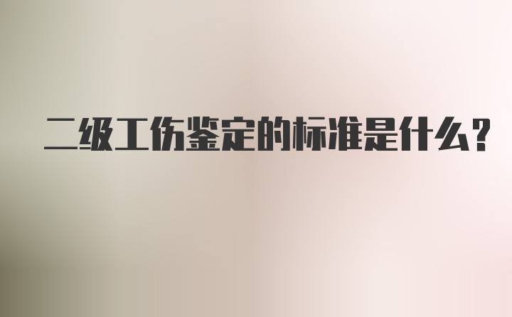 二级工伤鉴定的标准是什么?