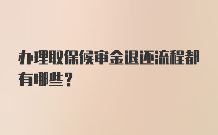 办理取保候审金退还流程都有哪些？